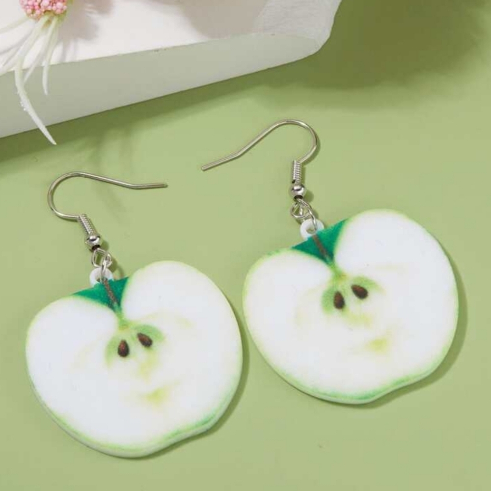 NWT! Apple Slice Dangle Earrings NEW